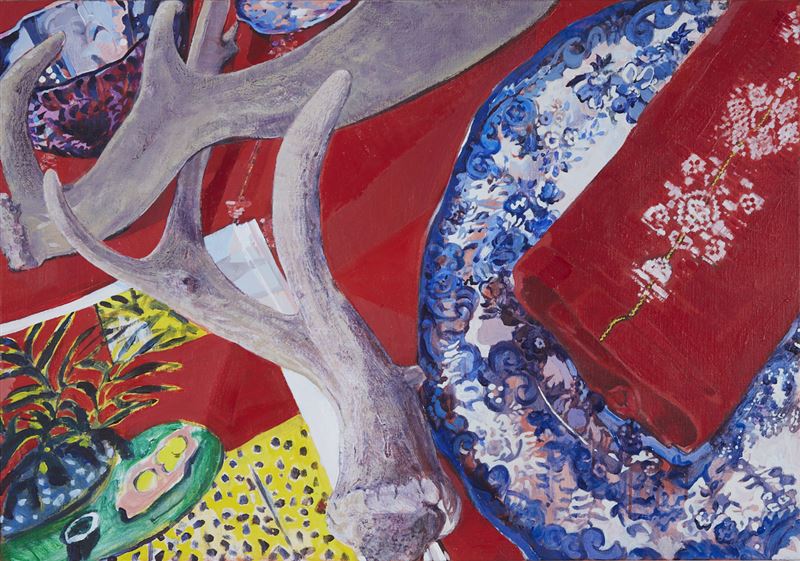 Matisse, bord, gewei, servet - 70/100cm - Acryl/Linnen
