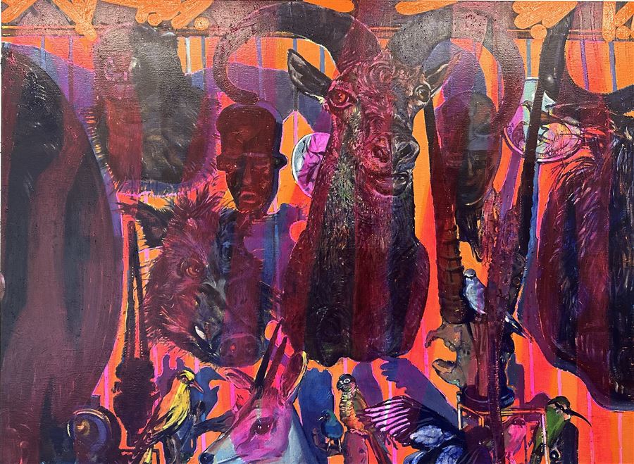 De wand van Bert - 110/150cm Acryl/Linnen